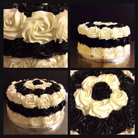 Black And White Rosette Cake Rosettes Cake Ideas 30th Cakes