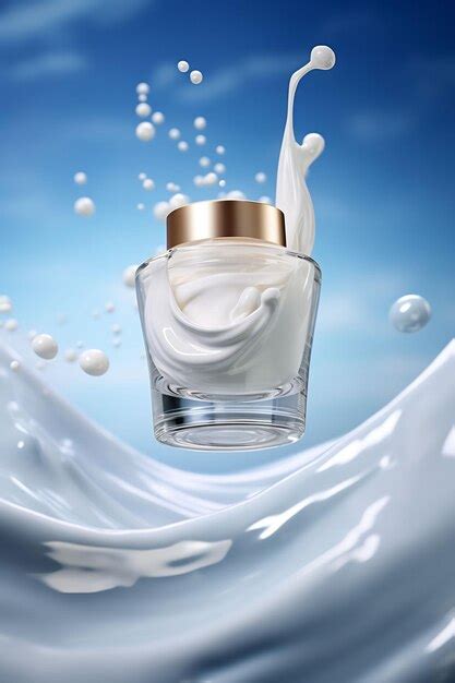 Premium AI Image | a bottle of cream with a splash of cream in the ...