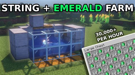 Easy Automatic String Emerald Farm In Minecraft 121 Youtube