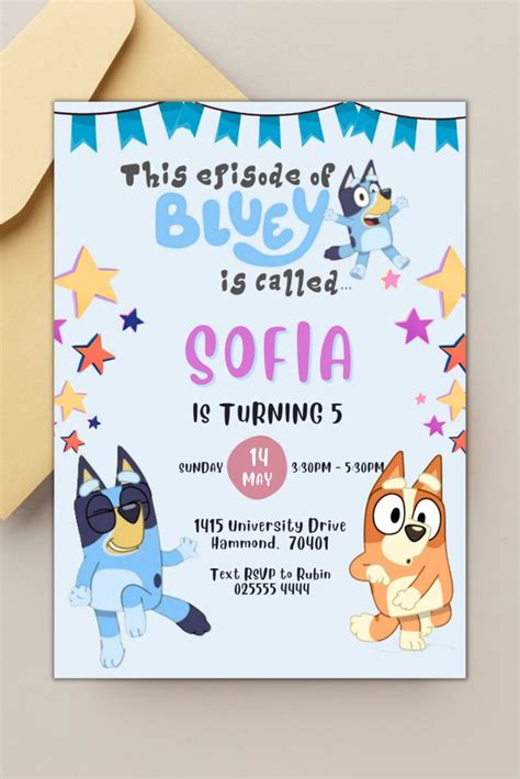 Bluey Invitation Bluey Instant Download Edible Bluey Invite Etsy Uk In 2023 Birthday