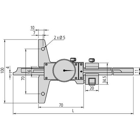 Mitutoyo Jauge De Profondeur Avec Cadran Mm Mm