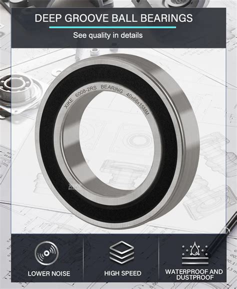 Hot Sale Double Rubber Seal 6008 2RS Size 40x68x15mm Deep Groove Ball ...