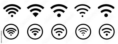 Wifi Signal Icon Black And White Wifi Signal Icon Set Stock Vector