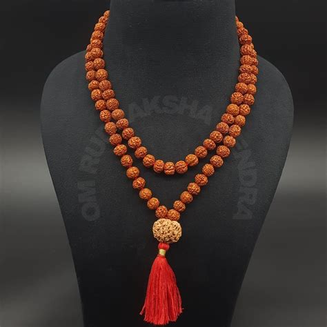 Wood Brown 5 Mukhi Rudraksha Mala With Big Size Rudraksha Bead Daily