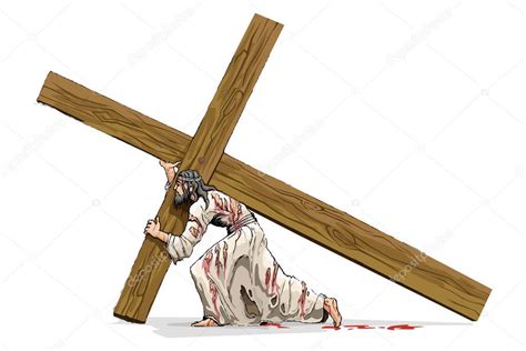 Jesus Christ Carrying Cross — Stock Vector © stockshoppe #9977775