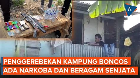 Gerebek Pemakai Narkoba Di Kampung Boncos Polisi Temukan Senpi Dan