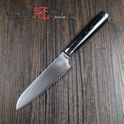 Grandsharp Inch Santoku Knife Layers Japanese Damascus Stainless