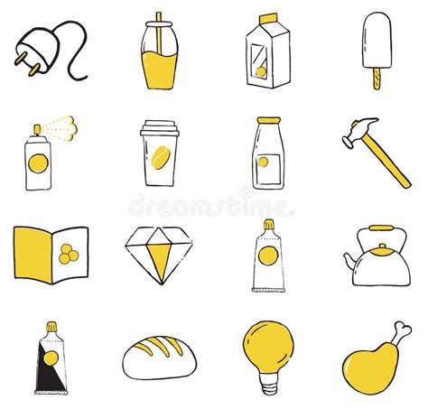 Set Of Doodle Icons Stock Vector Illustration Of Science 156094254