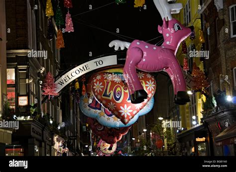 Carnaby Street London Christmas Street Decorations Stock Photo Alamy