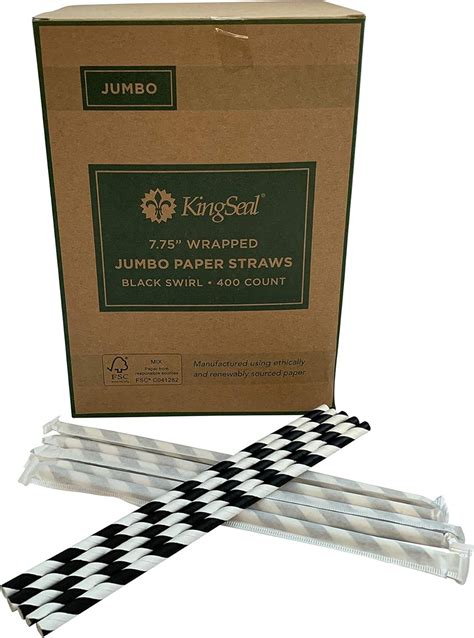 Kingseal FSC Certified Disposable Paper Drinking Straws Paper Wrapped