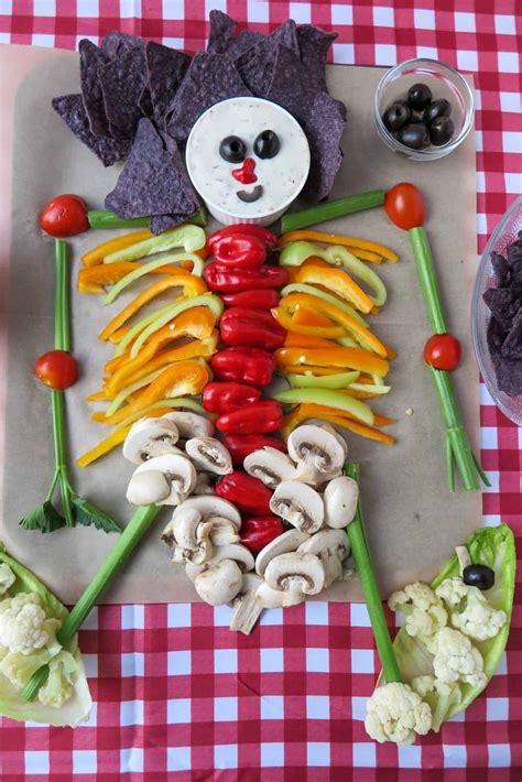 Halloween Veggie Tray Skeleton Recipe » Homemade Heather