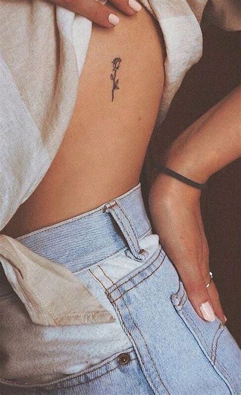 Simple And Small Flower Tattoos Ideas For Women Rose Rib Tattoos