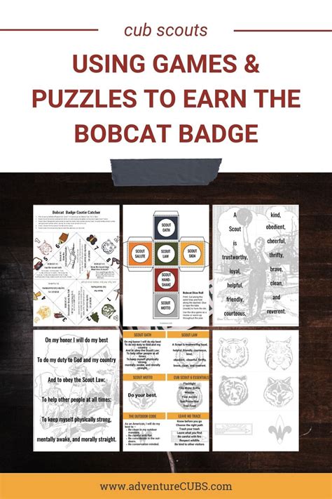 Bobcat Badge Scout Oath Scout Law Scout Salute Scout Motto