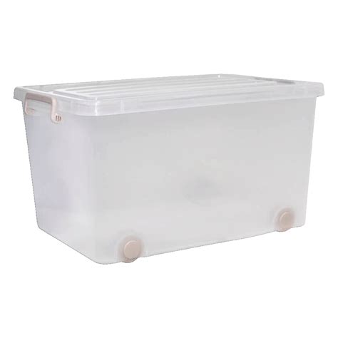 M Plast L Transparent Storage Box With Wheels Freeshop