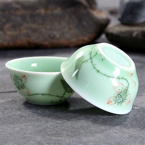 Ml Celadon Chinese Kung Fu Tea Cup Lotus Seed La Grandado