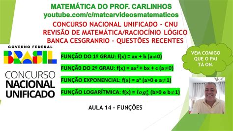 CONCURSO NACIONAL UNIFICADO BANCA CESGRANRIO AULA 14 YouTube