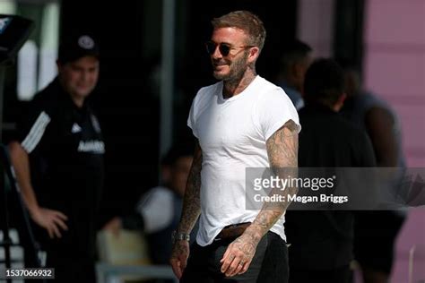 Co Owner David Beckham Of Inter Miami Cf Looks On During A Training