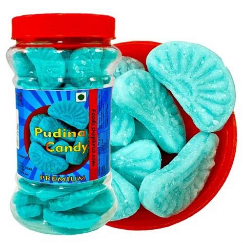 Mint Blue Color Pudina Flavour Sugar Candy Packaging Type Plastic Jar