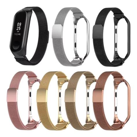 Kit Pulseiras Metal Milanese Xioami Mi Band Lan Amento