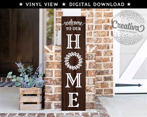 Welcome To Our Home Porch Sign Svg Dxf Png T Farmhouse Sign Etsy