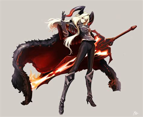 Safebooru 152 In Can 1girl Absurdres Armor Blonde Hair Boots Cape Dragon Horns Fategrand