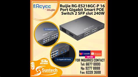 Reyee Ruijie RG ES218GC P Cloud Managed Smart POE Switch 16 Port