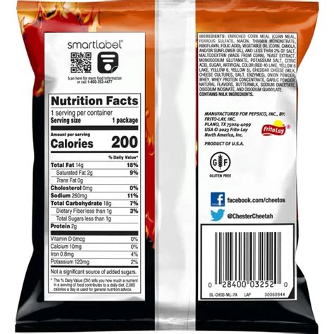 Cheetos Crunchy Flamin Hot Cheese Flavored Snack Oz Pack Of