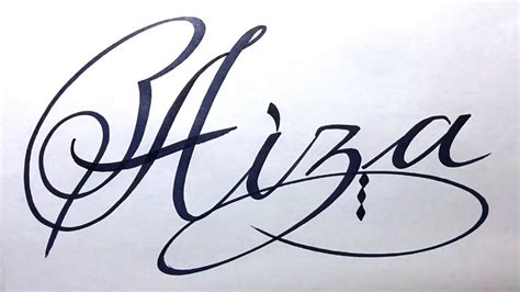 Aiza Name Signature Calligraphy Status How To Cursive Write With Cut