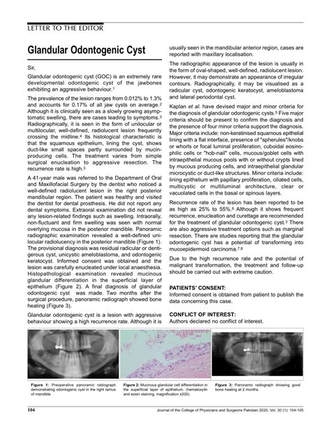 Pdf Glandular Odontogenic Cyst