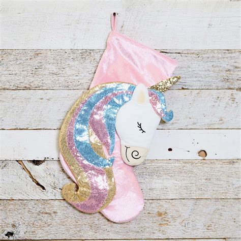 Sequin Unicorn Stocking Cracker Barrel