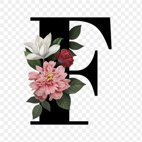 Classic And Elegant Floral Alphabet Font Letter F Transparent Png