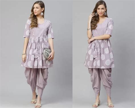 Lavender Dhoti Salwar Kameez For Women Readymade Stitched Etsy