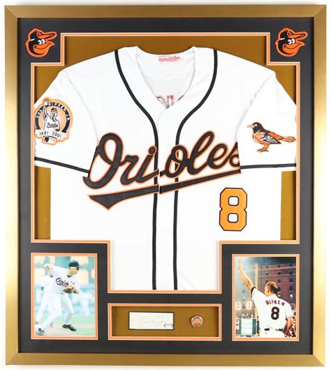 Cal Ripken Jr Signed Custom Framed Cut Display With Jersey