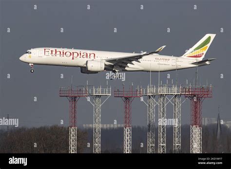 Ethiopian Airlines Airbus A Wide Body Aircraft As Seen Flying Over