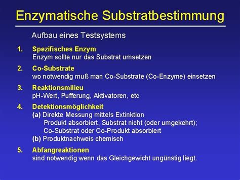 Enzyme Teil Grundlagen Und Substratbestimmungen Metastabiler Zustand