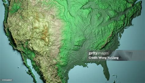 Usa Map With Mountains And Topology 3d Generated High-Res Stock Photo - Getty Images