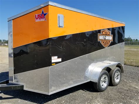 7x12 Harley Davidson Motorcycle Trailer. (ad 775) - USA Cargo Trailer