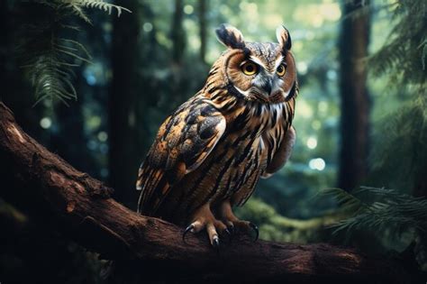 Premium AI Image | Image of an owlison Great Horned Owl in the forest ...