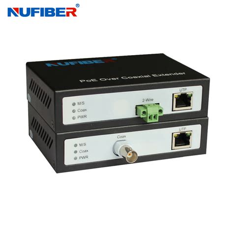 POE IP Over 2 Wire Ethernet Over Coaxial Extender 300m DC52V For ...