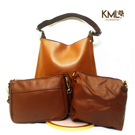 CARTERA 3 PIEZAS COLGANTES KML 029 CAFE KML ACCESORIOS