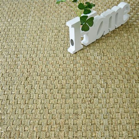 Tapis Jonc De Mer Fin Damier Ganse Fibre De Coton Noir Profond