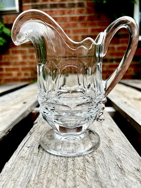 Fostoria Argus Clear Footed Glass Pitcher Creamer Etsy