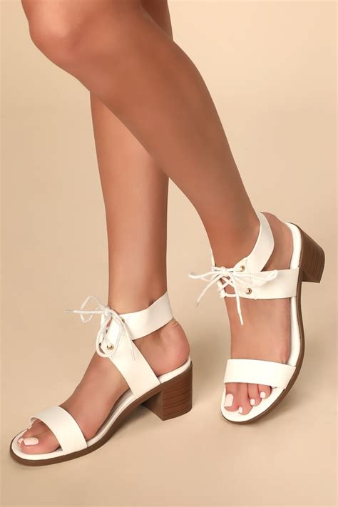 Cute White Lace Up Heels High Heel Sandals Vegan High Heels Lulus