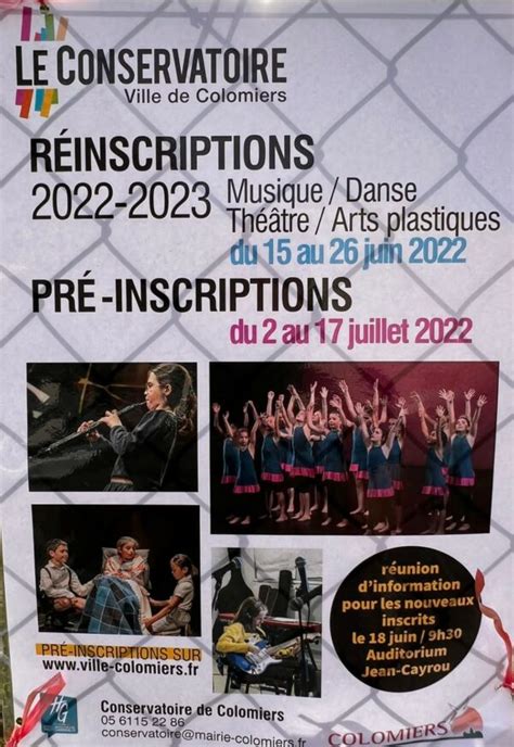 Inscriptions Au Conservatoire Les Dates Api H L Ne Boucher