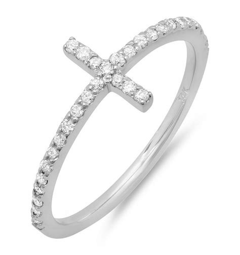 14k Gold 16 Ctw Diamond Criss Cross Ring