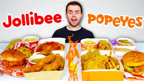 Jollibee Vs Popeyes Menu Showdown Which Is The Best Fast Food Mukbang Youtube