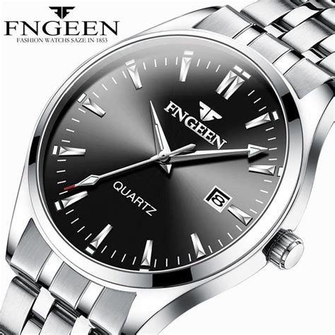 FNGEEN Business Men's Quartz Wrist Watch Luxury Stainless Steel ...