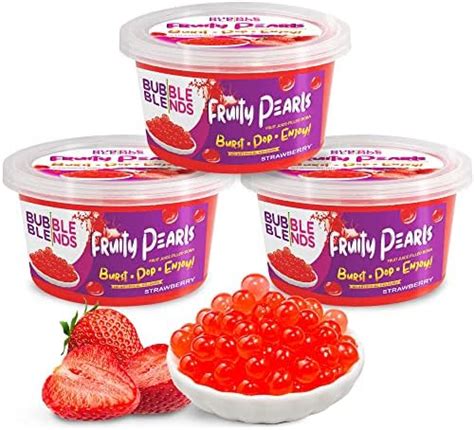 Bubble Blends Strawberry Popping Boba 3 X 1lb Boba Pearls With Real