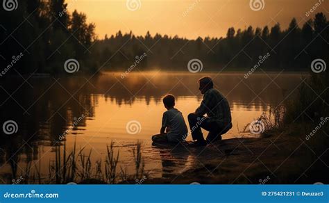 Father And Son Bonding Heartwarming Sunrise Scene Father And Son