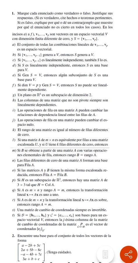 Marque Cada Enunciado Como Verdadero O Falso Justifique Sus